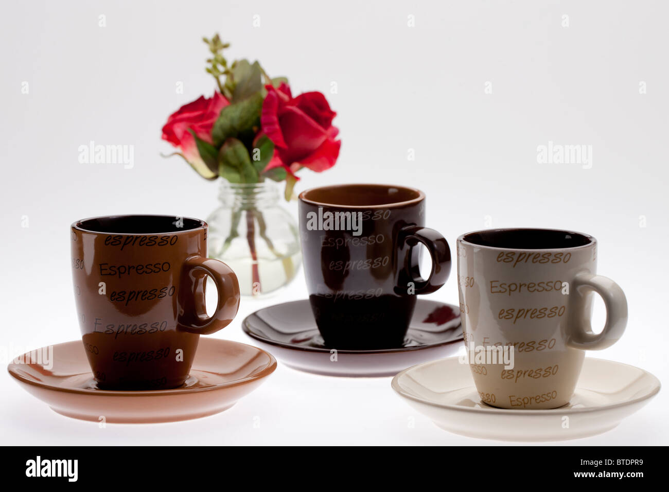 Three small espresso cups Stock Photo Alamy