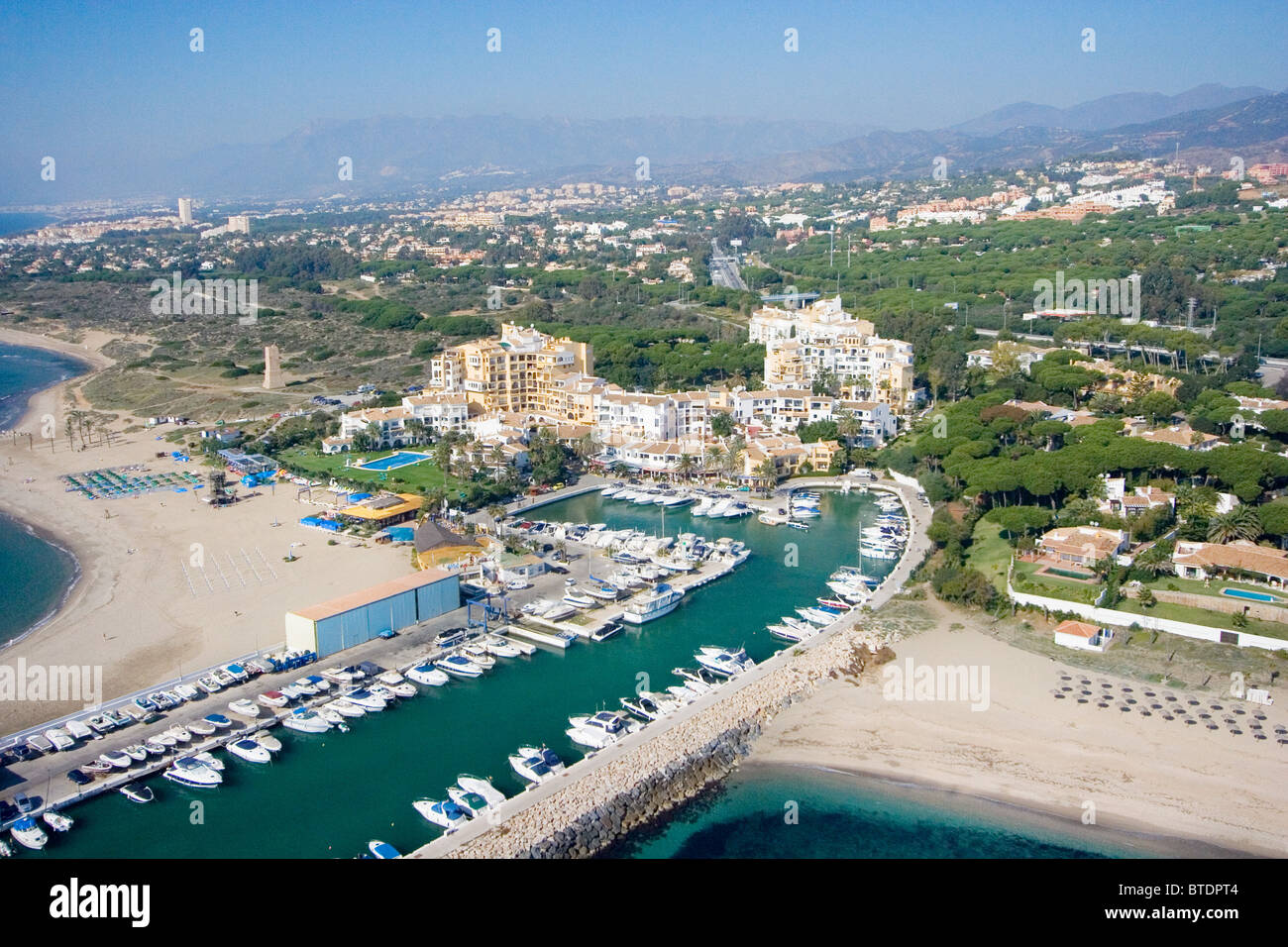 Aerial view of Puerto Cabopino on the Costa del Sol, Marbella, Spain Stock  Photo - Alamy