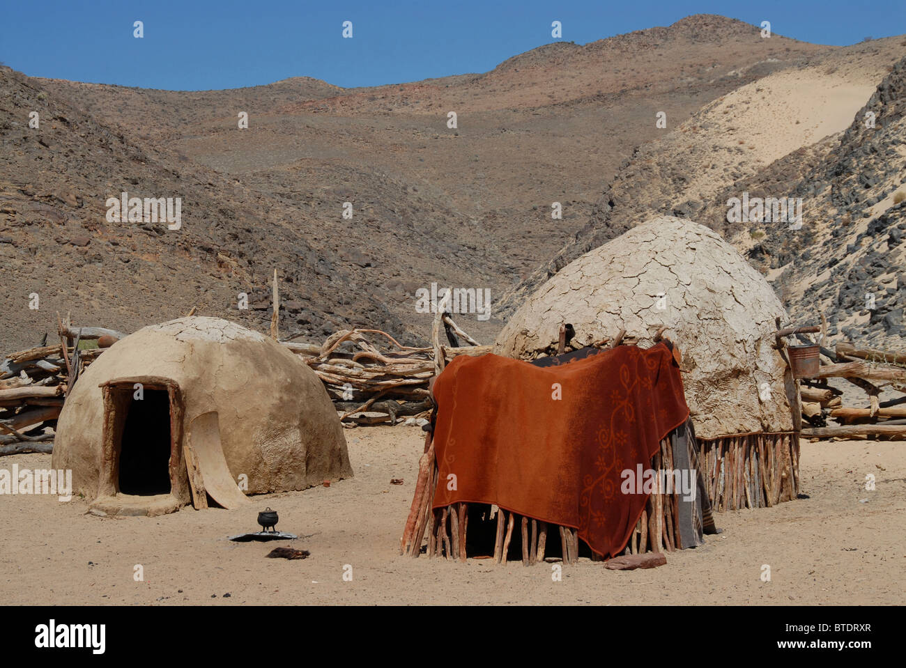 Himba settlement Stock Photo