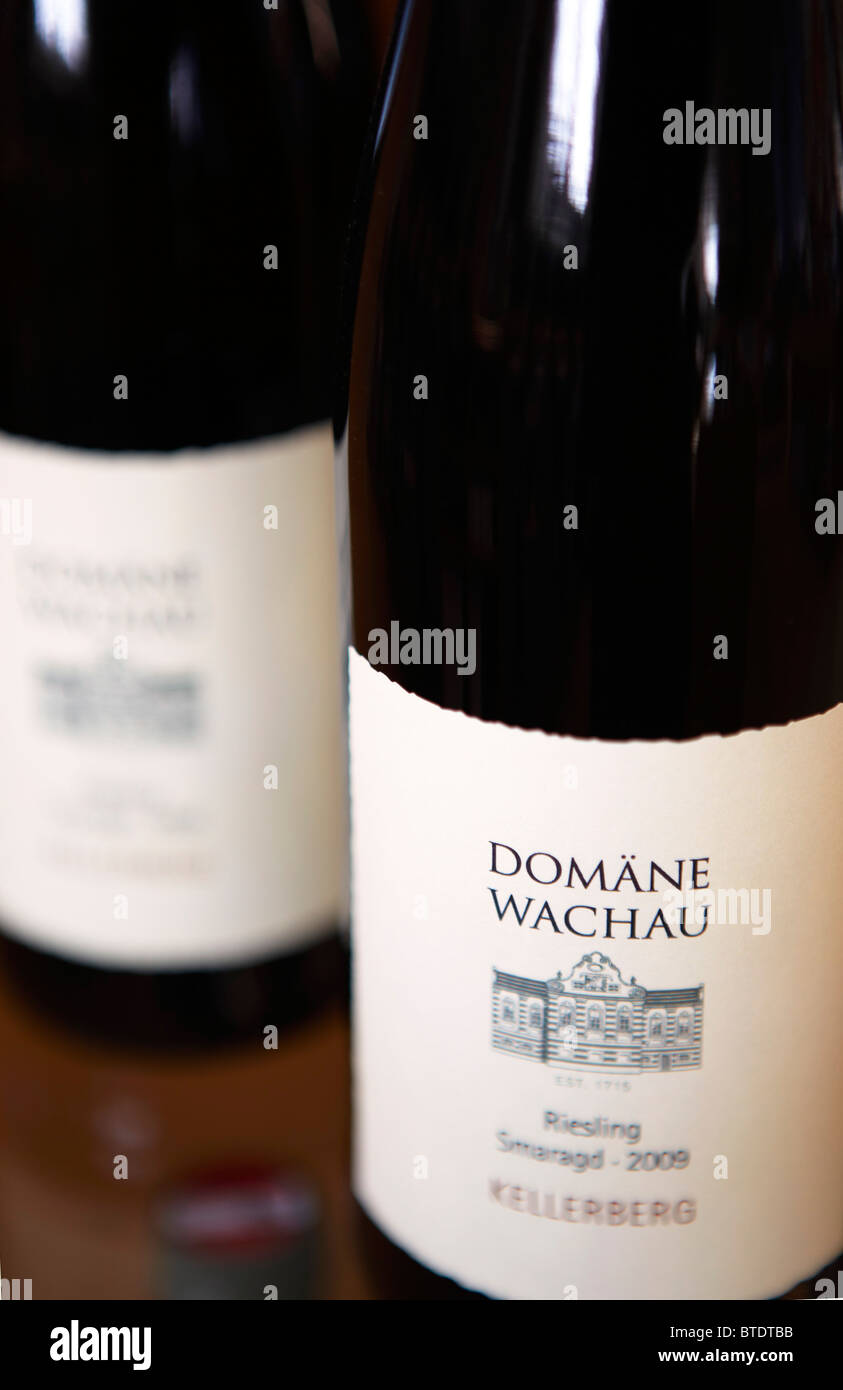Domane Wachau wine bottles, Austrian wine Stock Photo