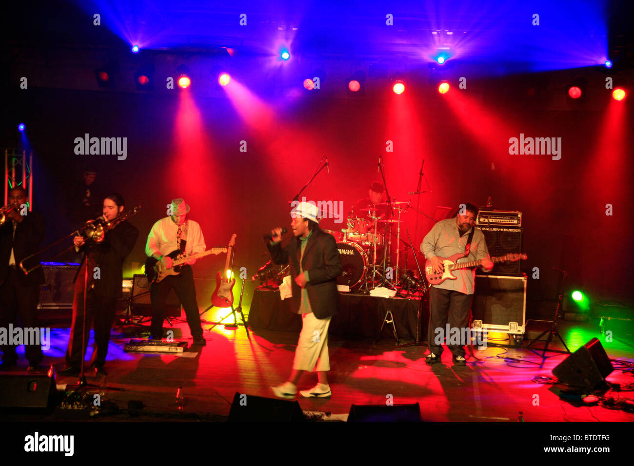 South African band called The Rudimentals performing on a stage Stock