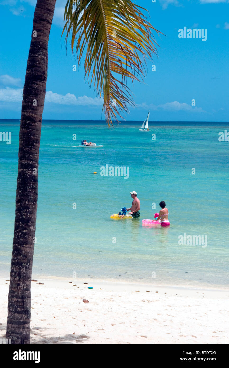 In front of the HotelTrou aux Biches, Mauritius Stock Photo