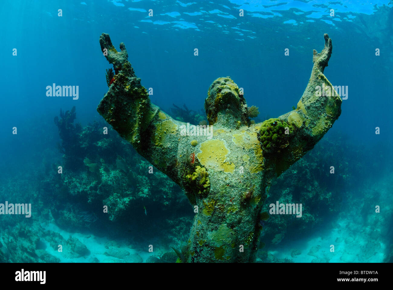 Christ of the Abyss statue off Key Largo coast, Florida, USA Stock Photo Alamy