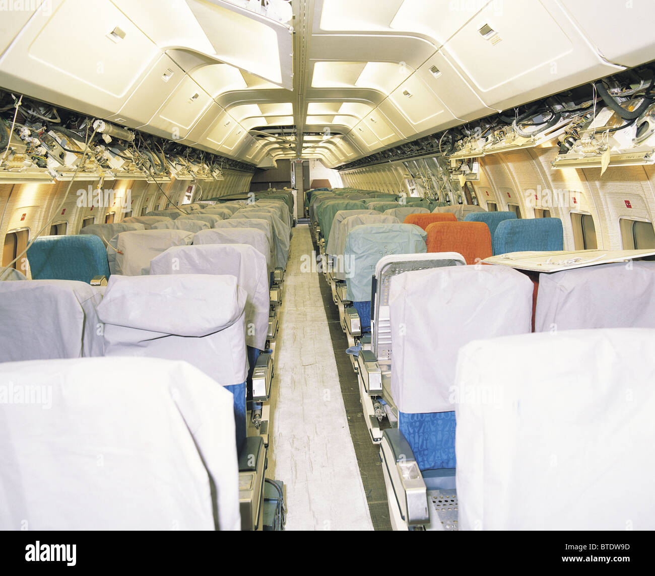 Maintenance Work Is Done In The Passenger Cabin Of An Aircraft