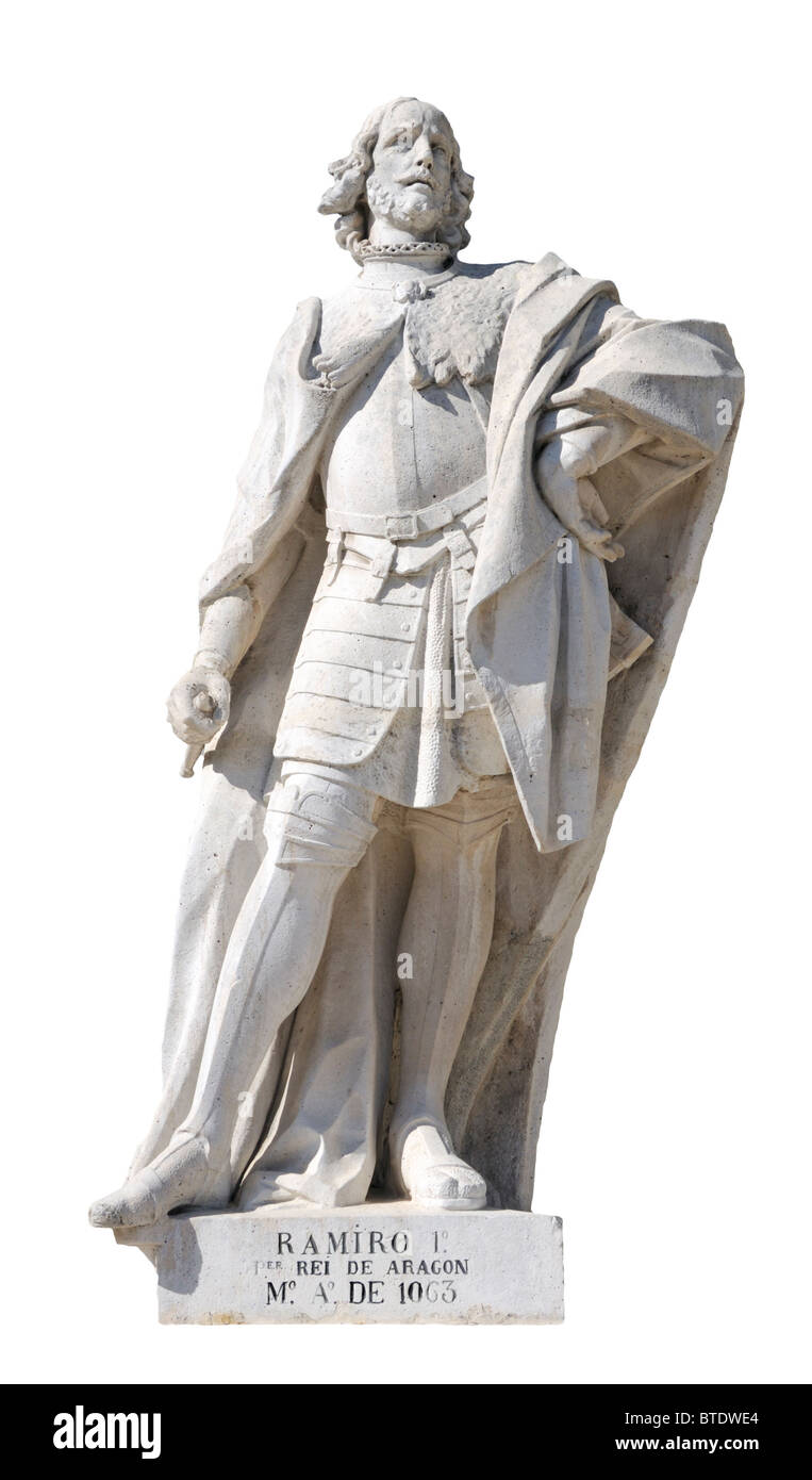 Madrid, Spain. Plaza de Oriente. Statue of Ramiro 1st, King of Aragon Stock Photo