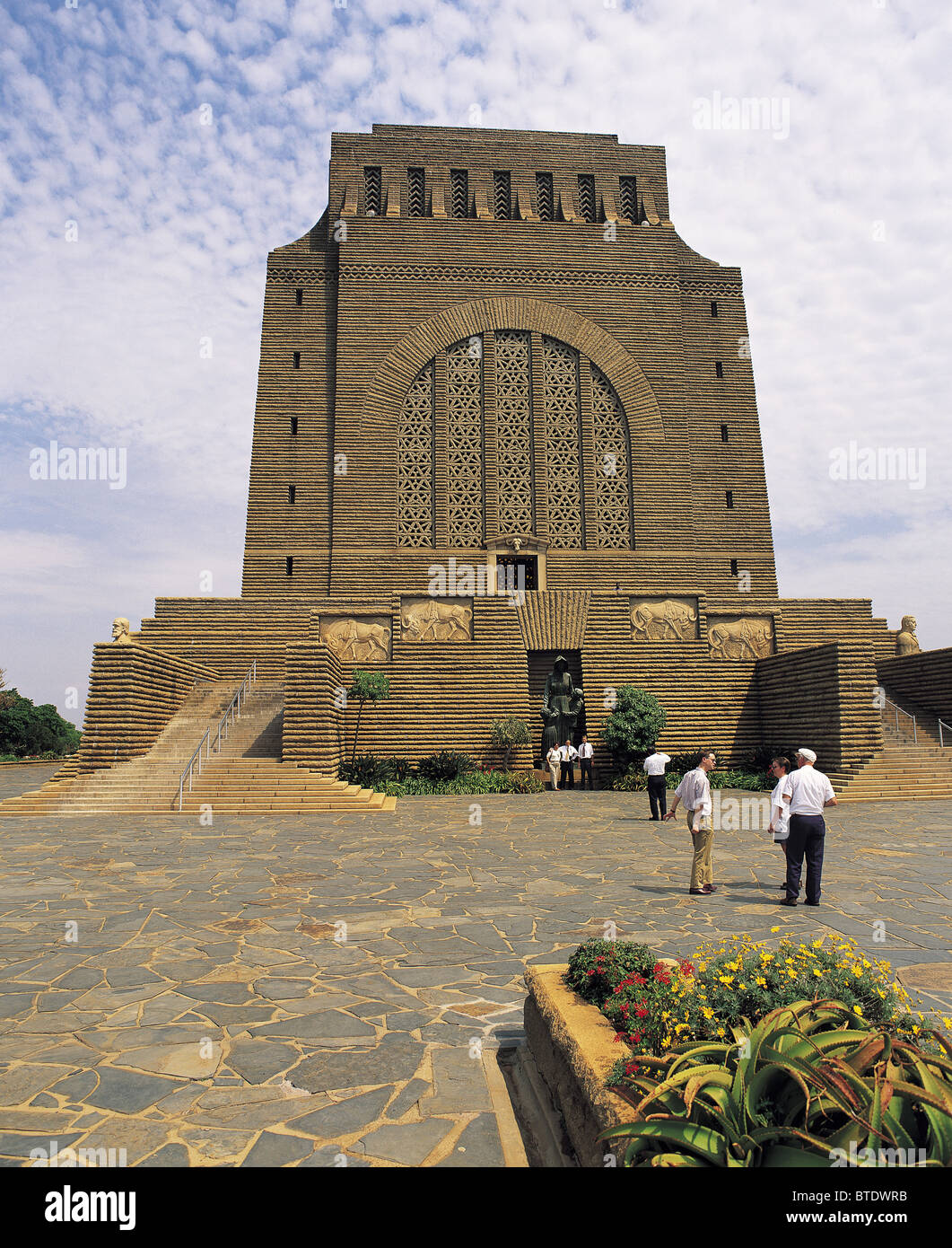 The front entrance to the Voortrekker Monument Stock Photo