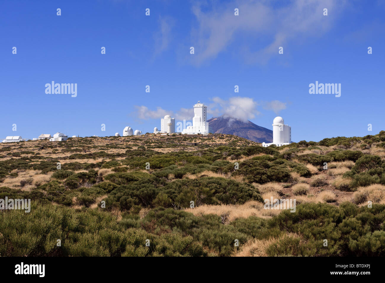 Telescopes at the Izana astrophysics center on Tenerife Canary islands Spain Europe Stock Photo