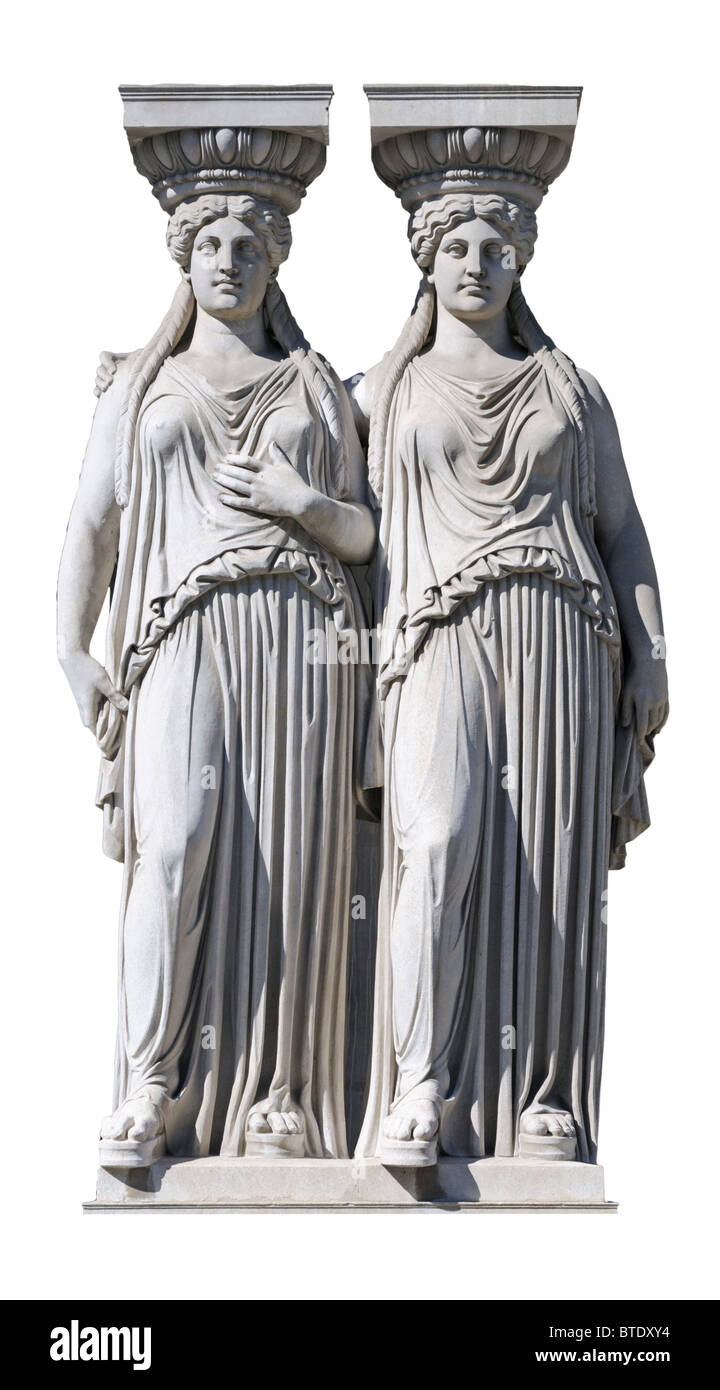 Vienna, Austria. Parliament building. Detail of statues on southern facade Stock Photo