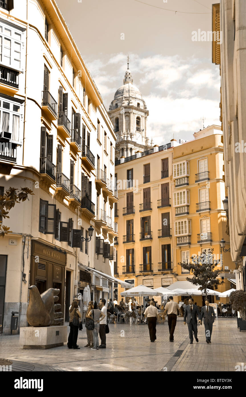 Malaga City Town center Spanish Spain Historic Stock Photo Alamy