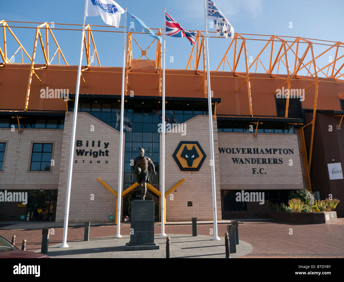 The Billy Wright stand and front entrance to Molineux stadium in Wolverhampton Stock Photo