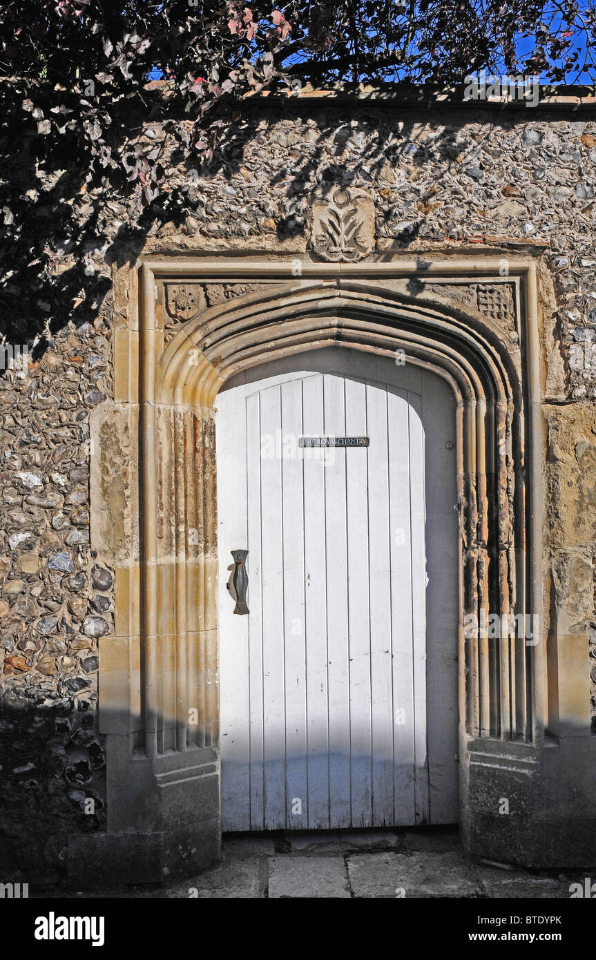 Gateway or doorway to The Royal Chantry, Canon Lane Chichester. Stock Photo
