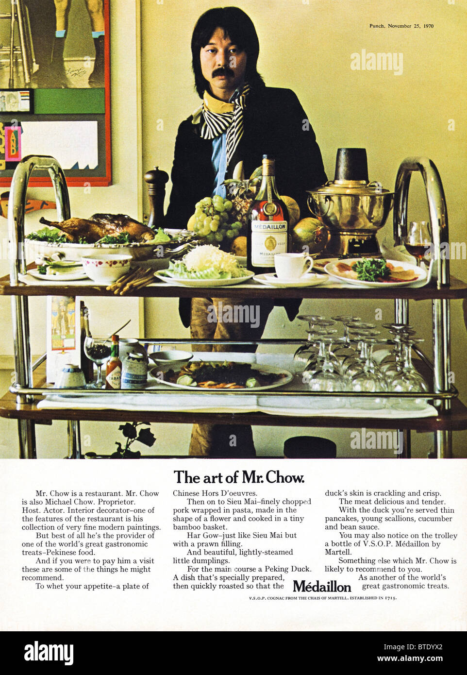 Advert for Medaillon cognac in magazine dated 1st December 1970 Stock Photo