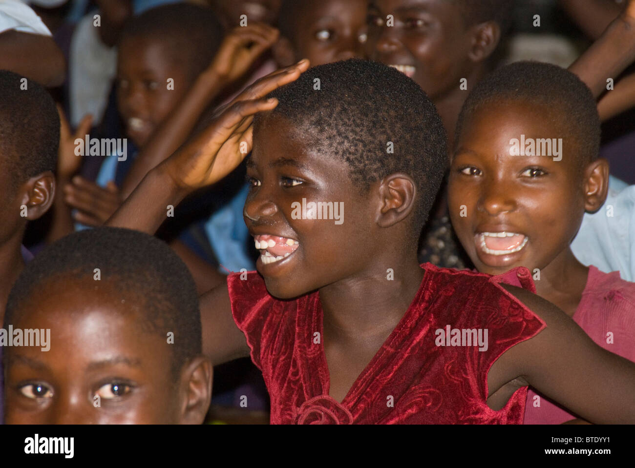 School-children in classroom at school near Mfuwe Stock Photo