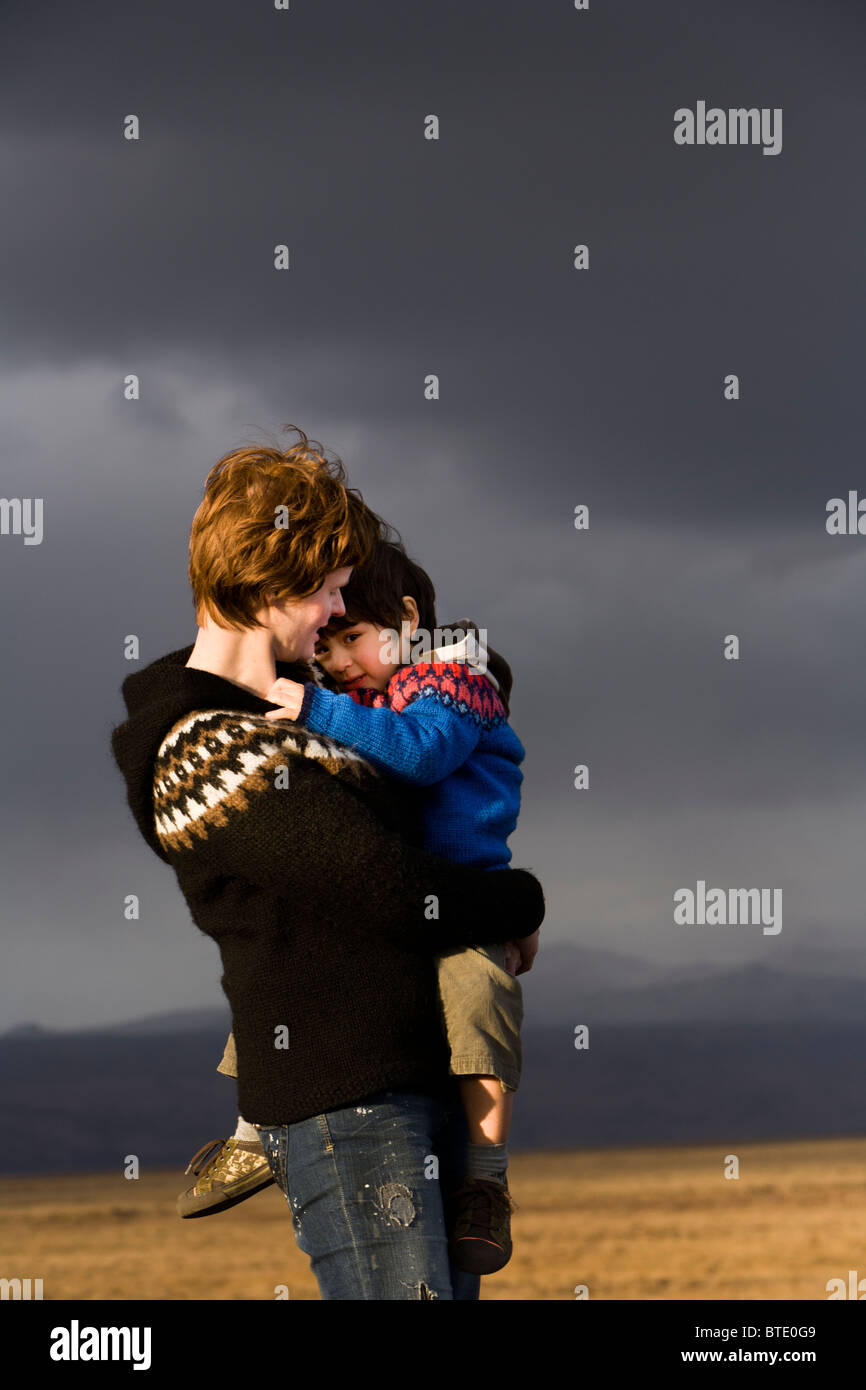 Mother and son, South Iceland Stock Photo - Alamy