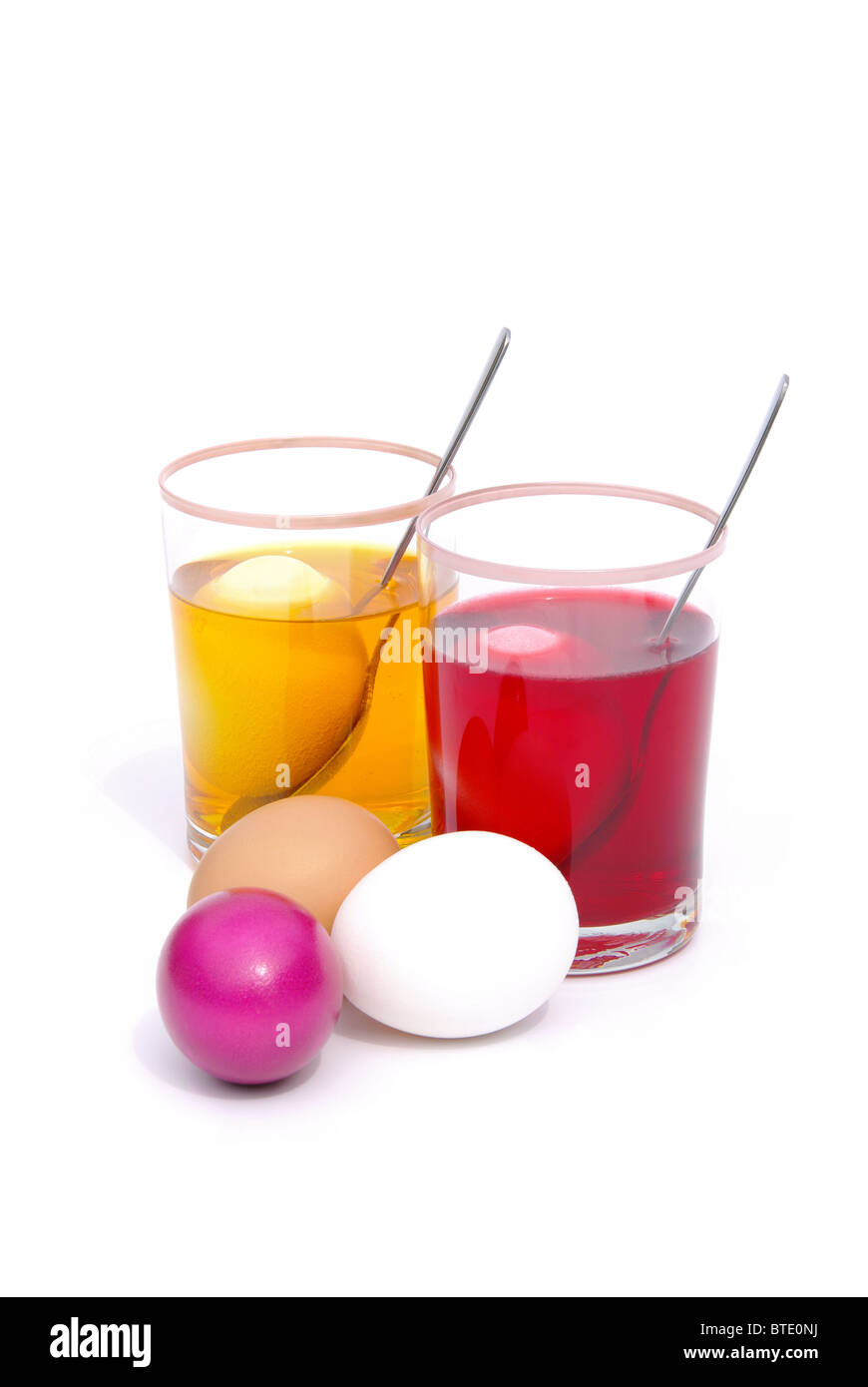 Ostereier färben - easter eggs colour 20 Stock Photo