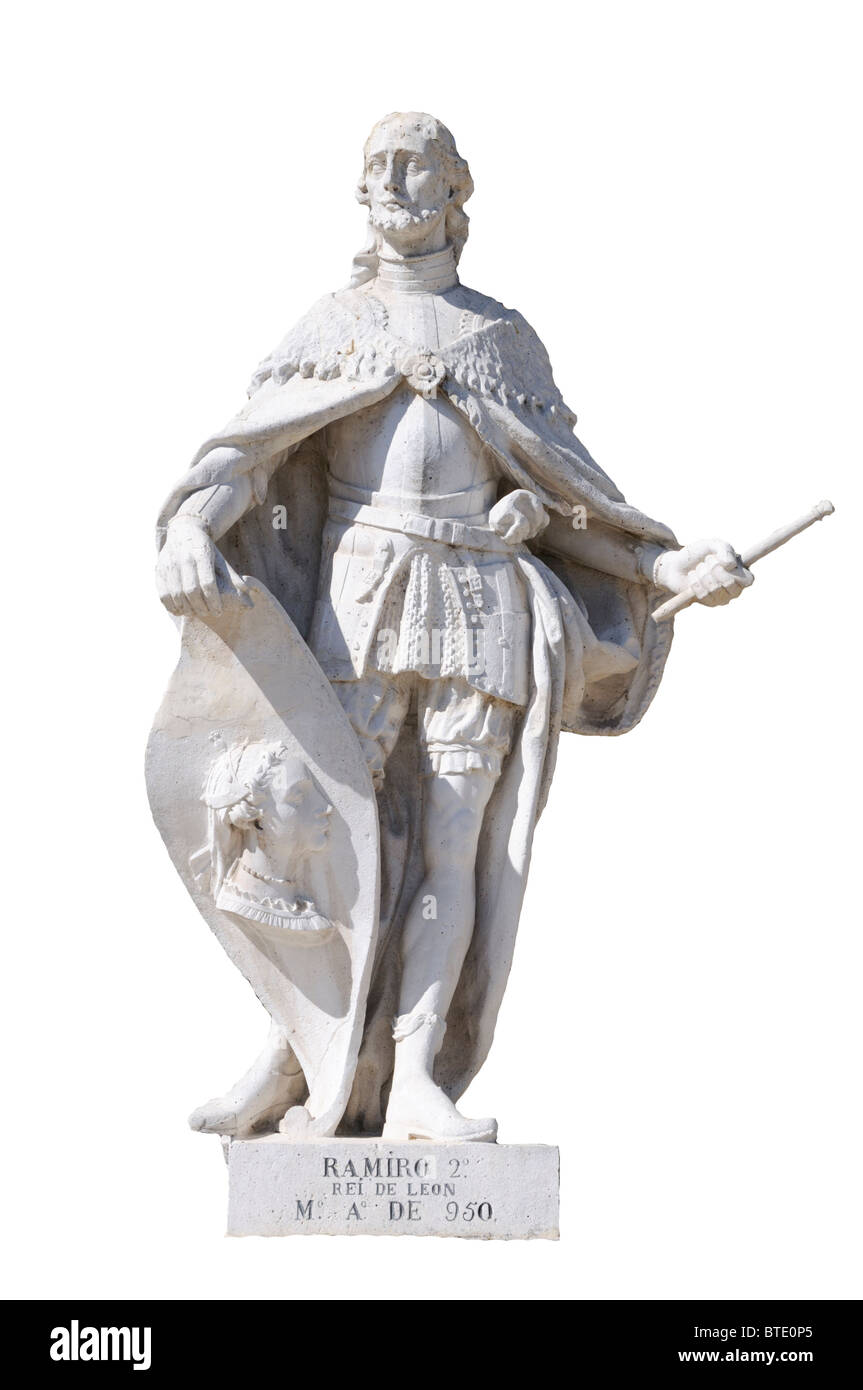 Madrid, Spain. Plaza de Oriente. Statue of Ramiro 2nd, King of Leon Stock Photo