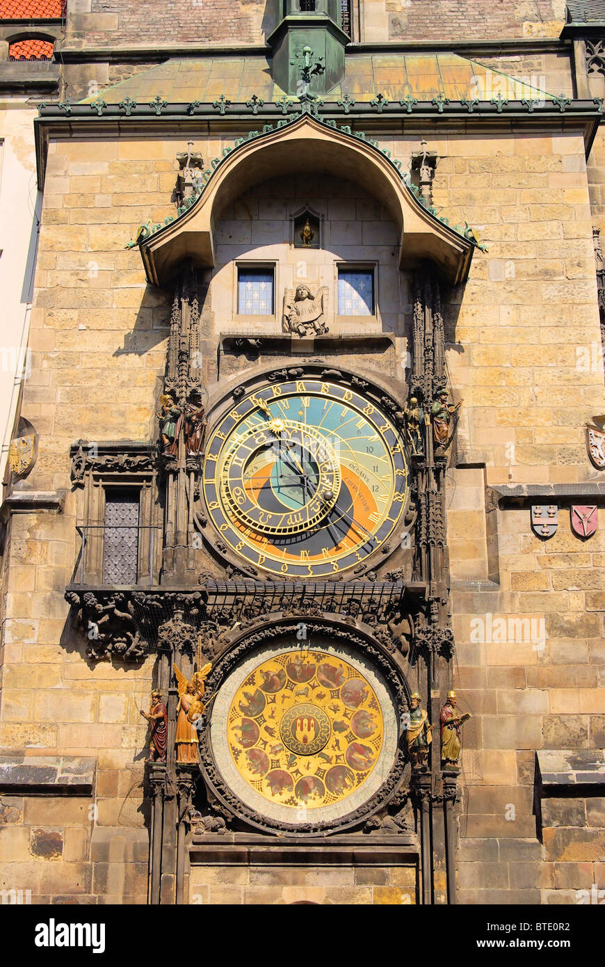 Prag Uhr - Prague tower clock 01 Stock Photo