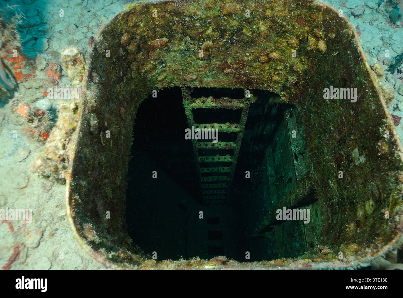 Wreck of USS Spiegel Grove off Key Largo coast, Florida, USA Stock ...