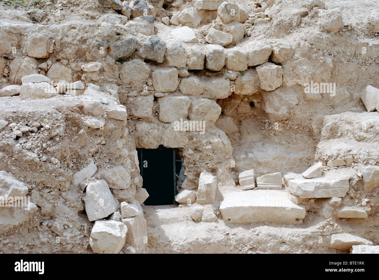 5371. Herodium, King Herod's Tomb. Early stages of excavations. Stock Photo