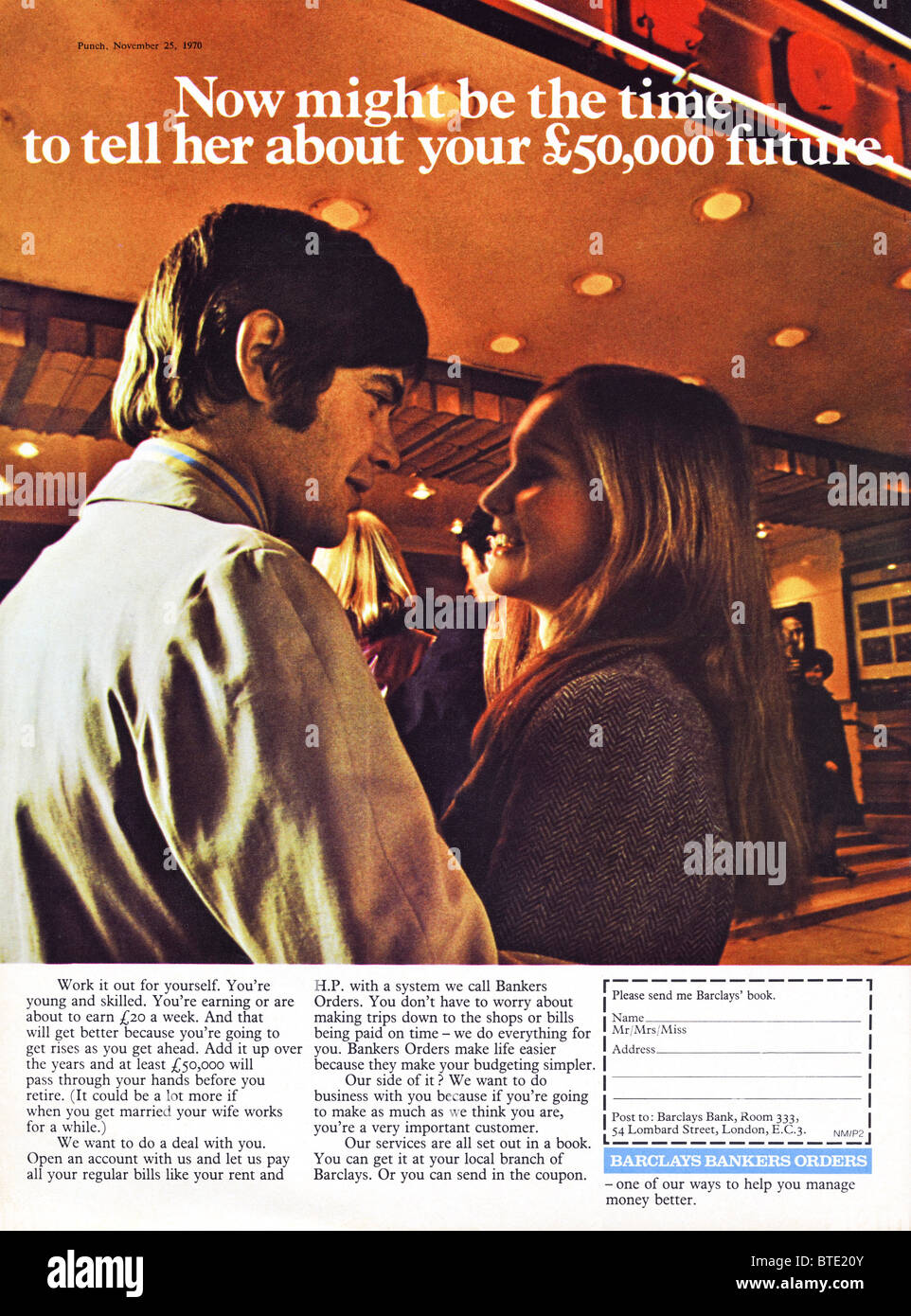Advert for Barclays Bank in magazine dated 1st December 1970 Stock Photo