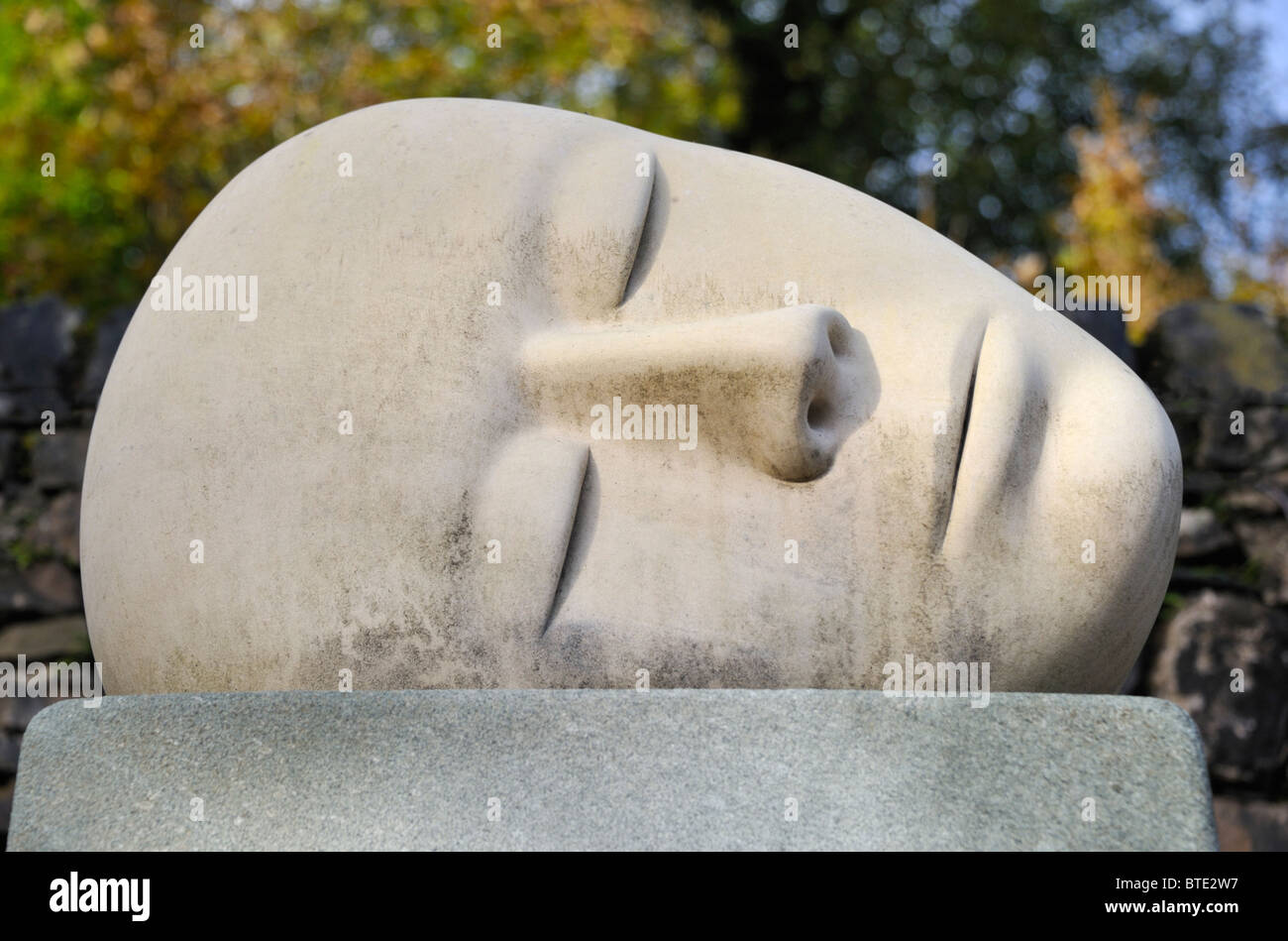 'Dreamer' 2009, outdoor sculpture by Daniel Clahane. Brewery Arts Centre, Kendal, Cumbria, England, United Kingdom, Europe. Stock Photo