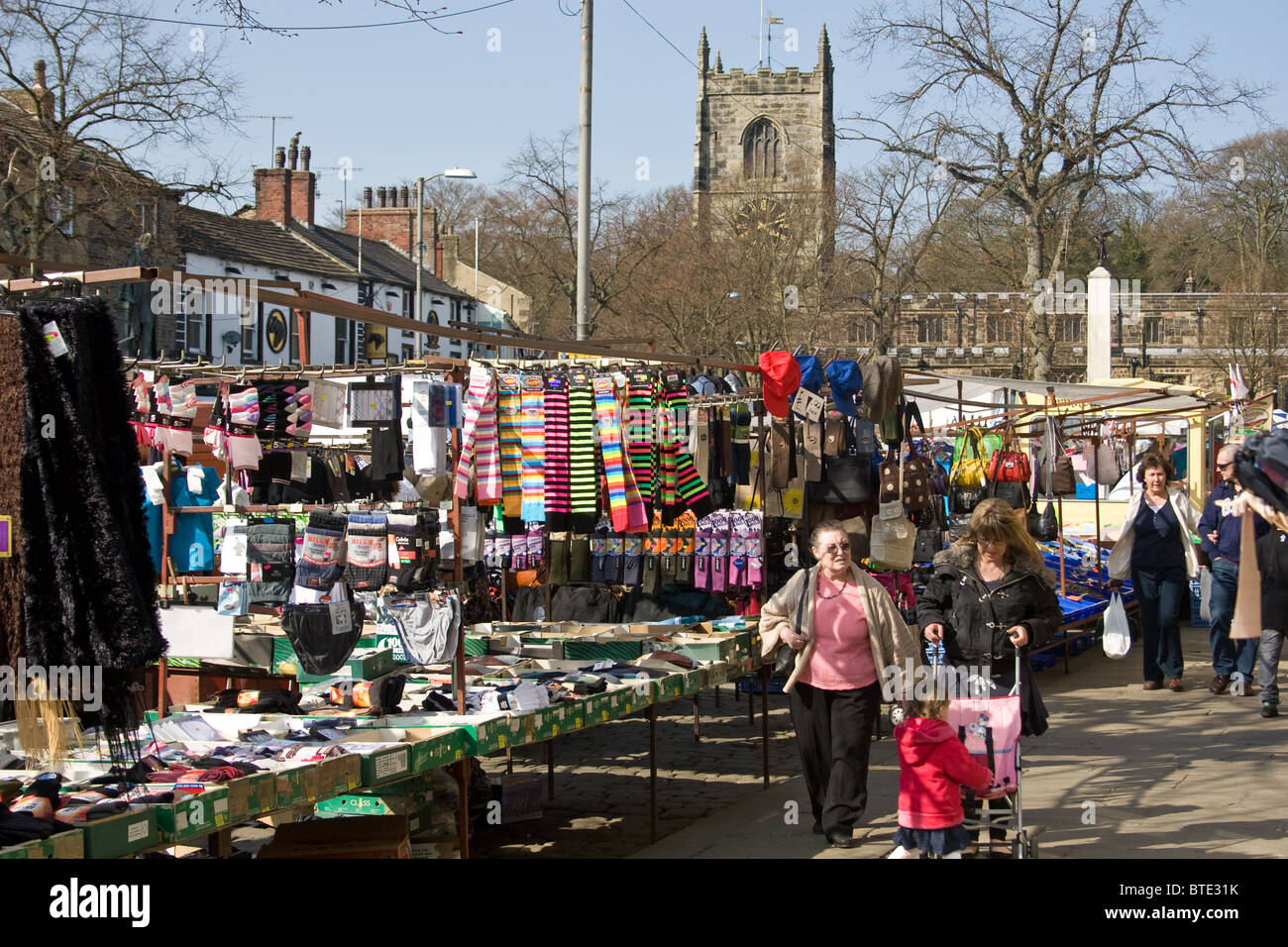 High Street and market, Skipton, Yorkshire, UK Stock Photo Alamy