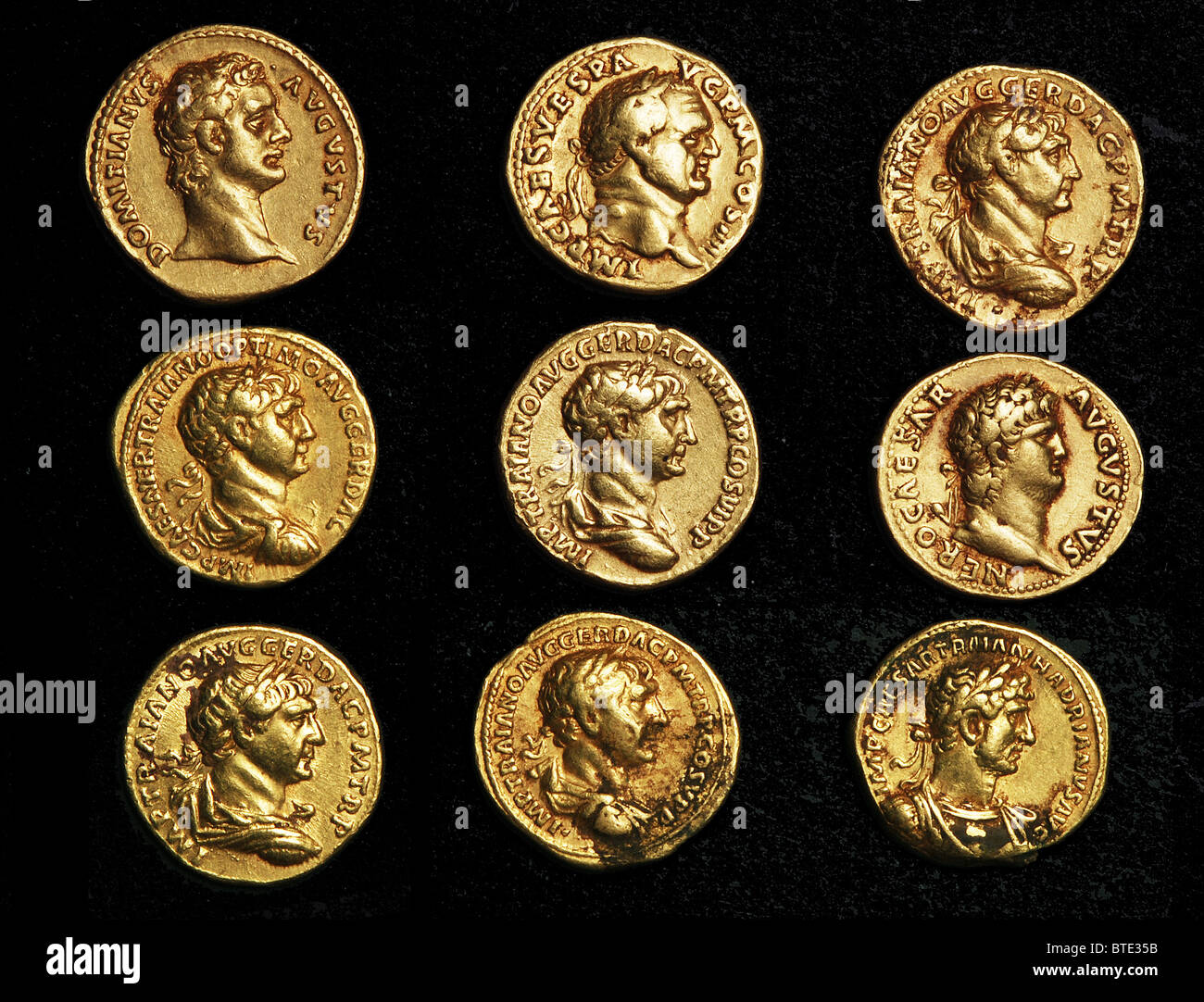 5473. Imperial Roman gold coins bearing busts of the varrious Emperors