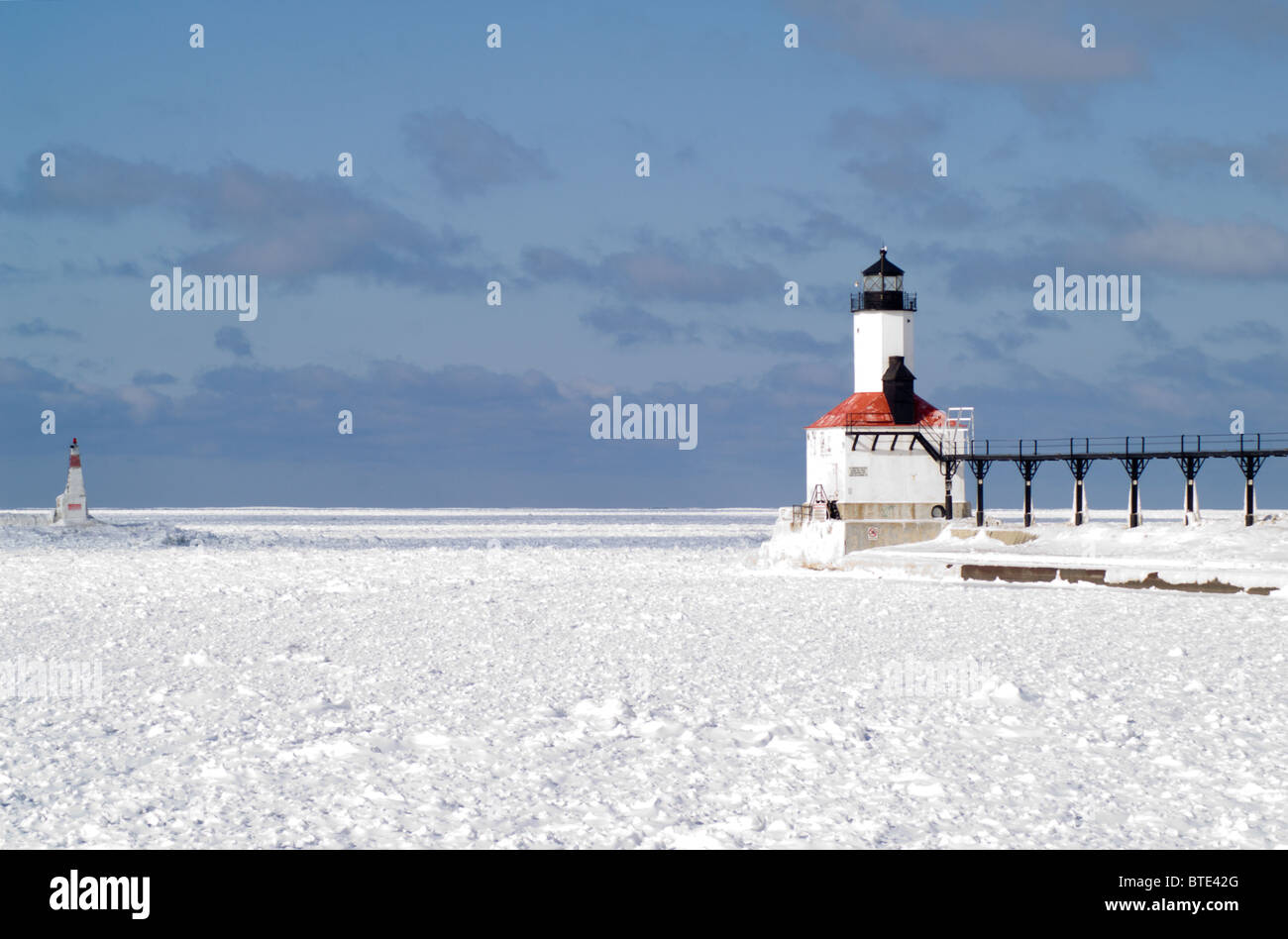 Michigan City East Pierhead Lighthouse Stock Photo - Alamy