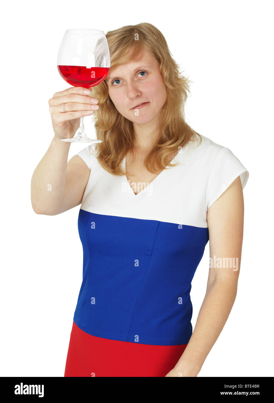 Big glass of wine woman hi-res stock photography and images - Alamy