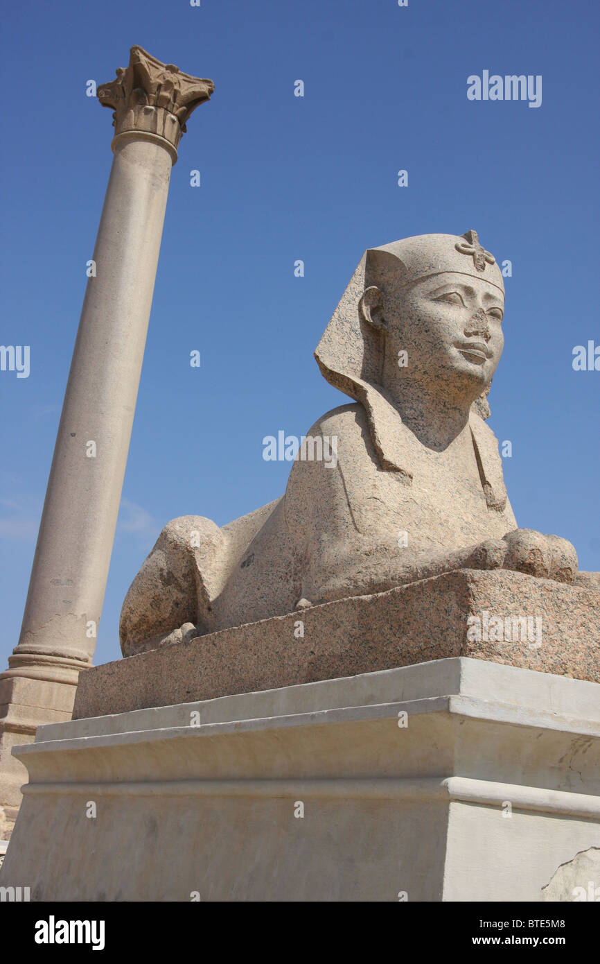 Pompey's Pillar in Alexandria, Egypt Stock Photo Alamy