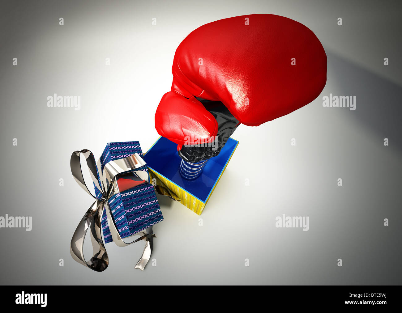 Boxing glove coming out sales from a gift box