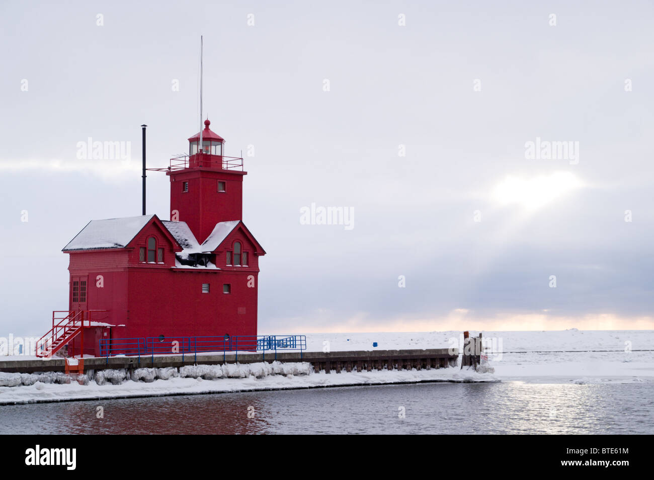 The Big Red - Lighthouse in Holland, Michigan Stock Photo