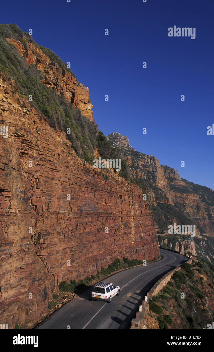 Chapman's Peak drive which connects Cape Town to Hout Bay - a popular tourist sight seeing route Stock Photo
