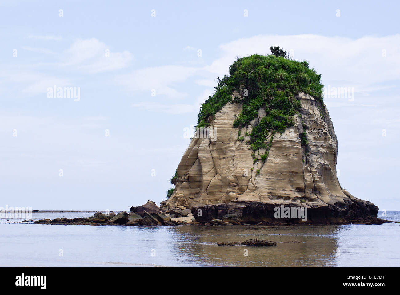 Small Island next to Tsukigahama Beach on Iriomote, Yaeyama, Okinawa, Japan Stock Photo