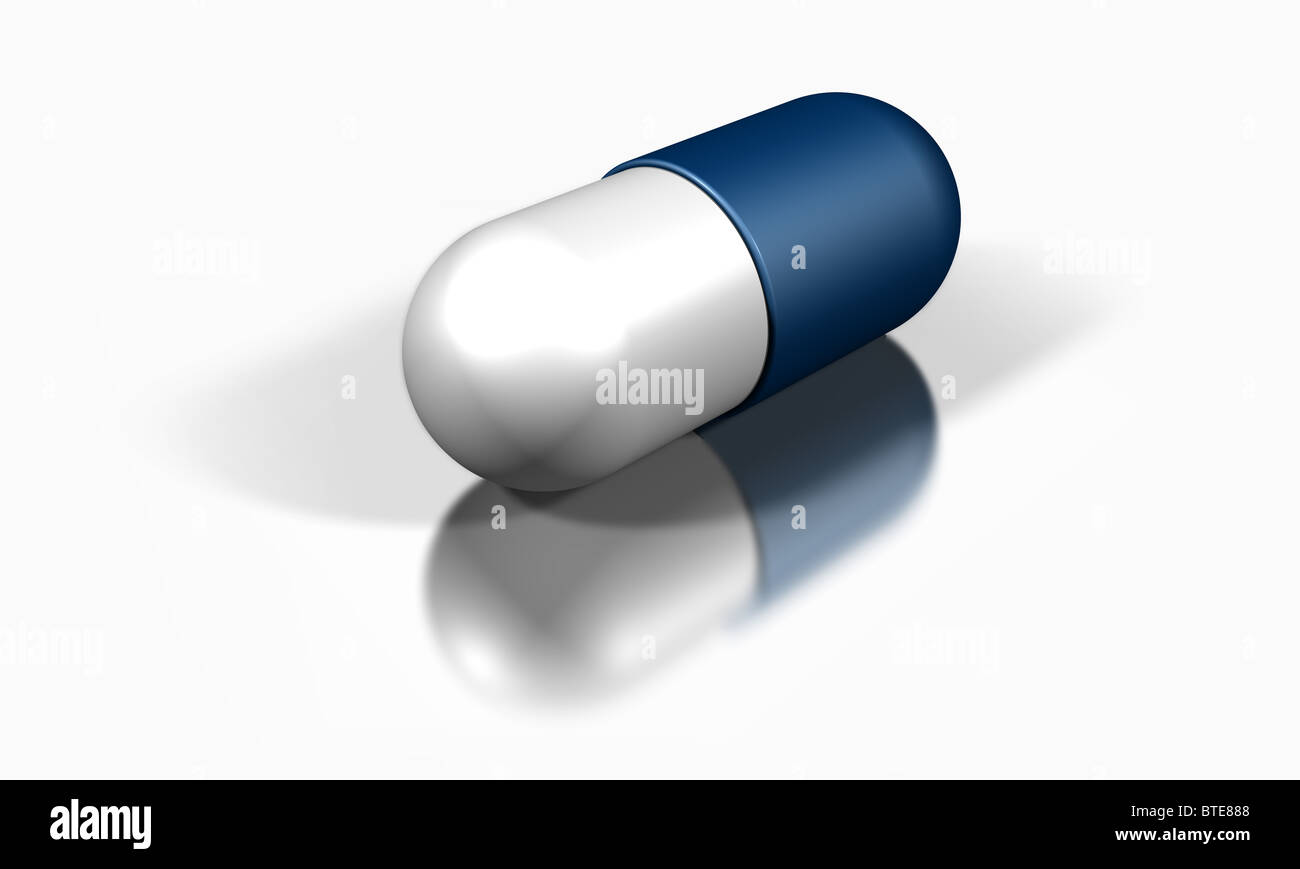 White and blue capsule 3d medical concept Stock Photo Alamy