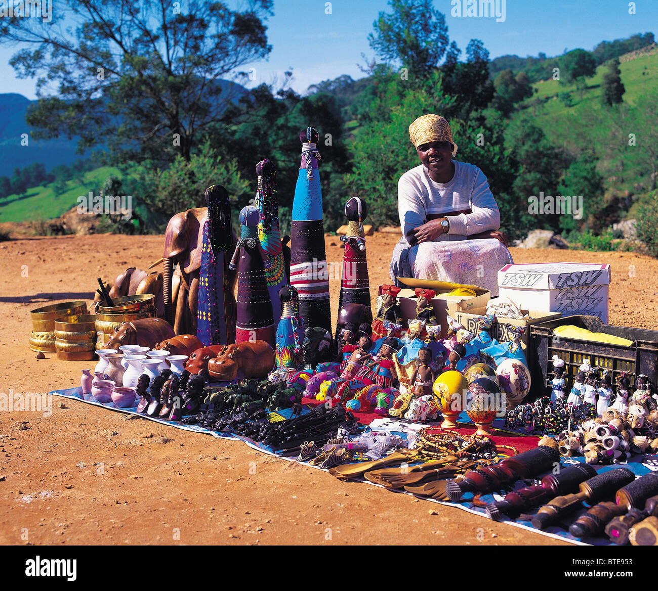 Local craft for sale alongside the road at Lisbon Falls Stock Photo Alamy