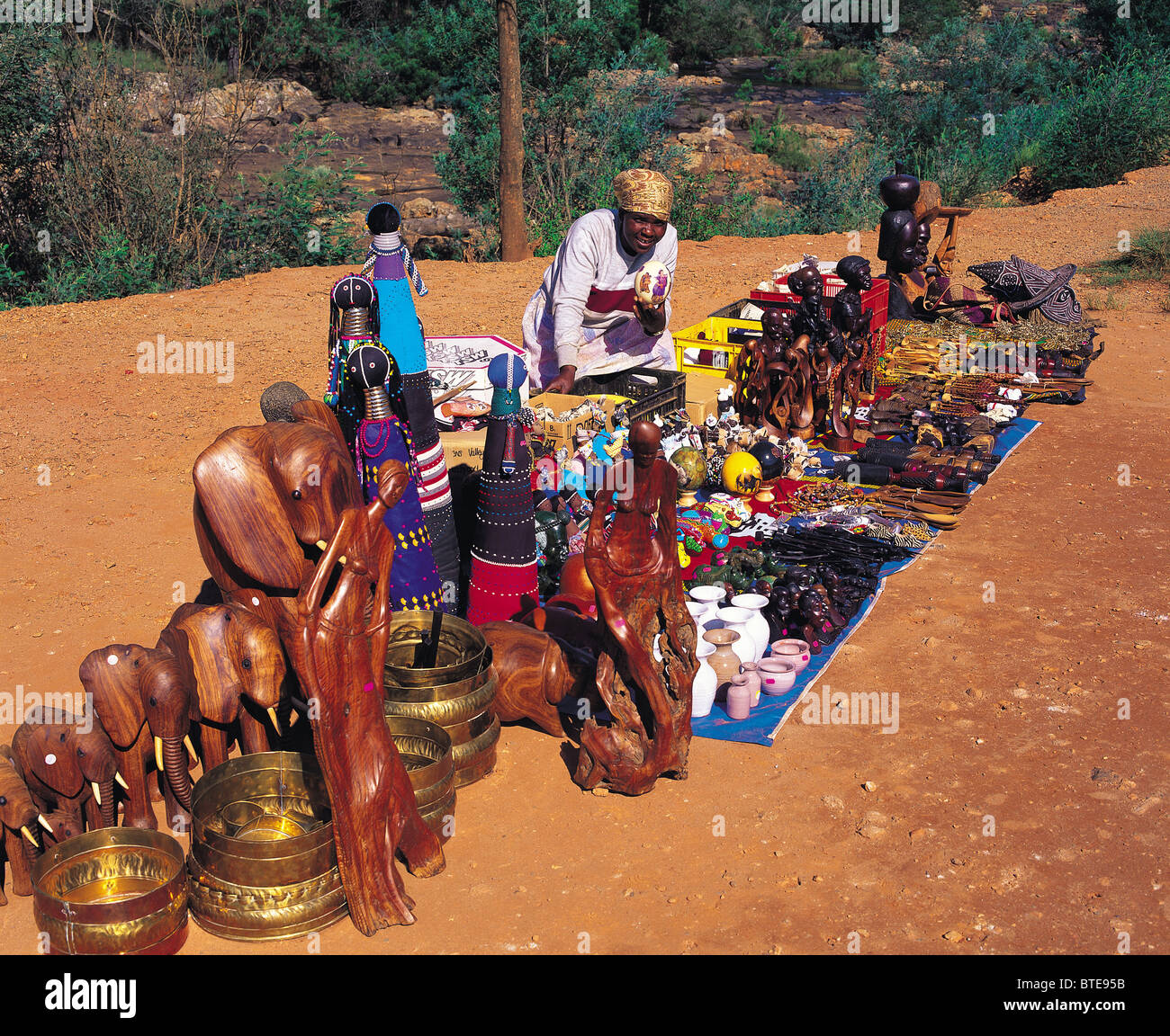 Traditional craft for sale on the side of the road at Lisbon Falls