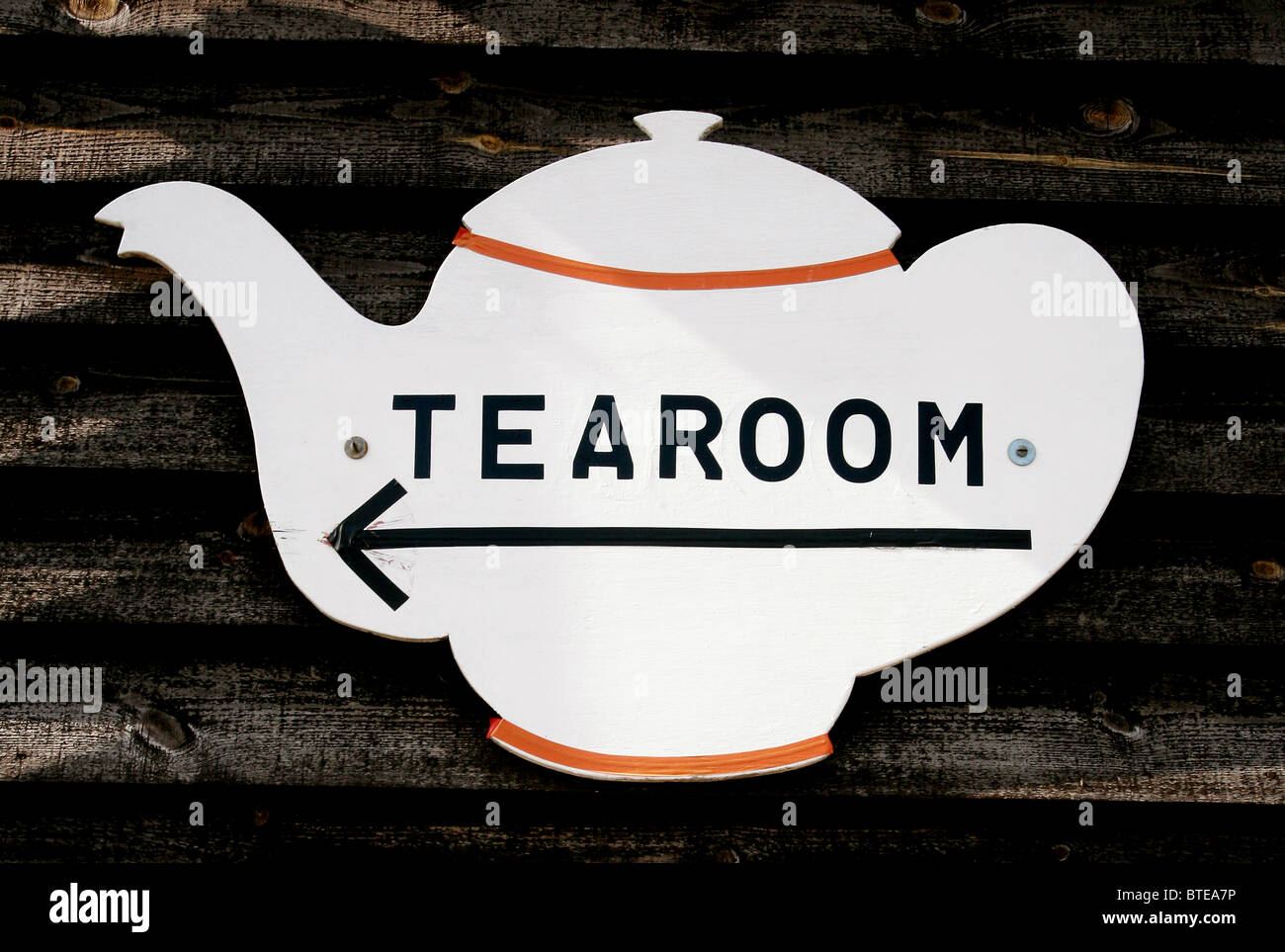 Tea room sign shaped like a teapot Stock Photo Alamy