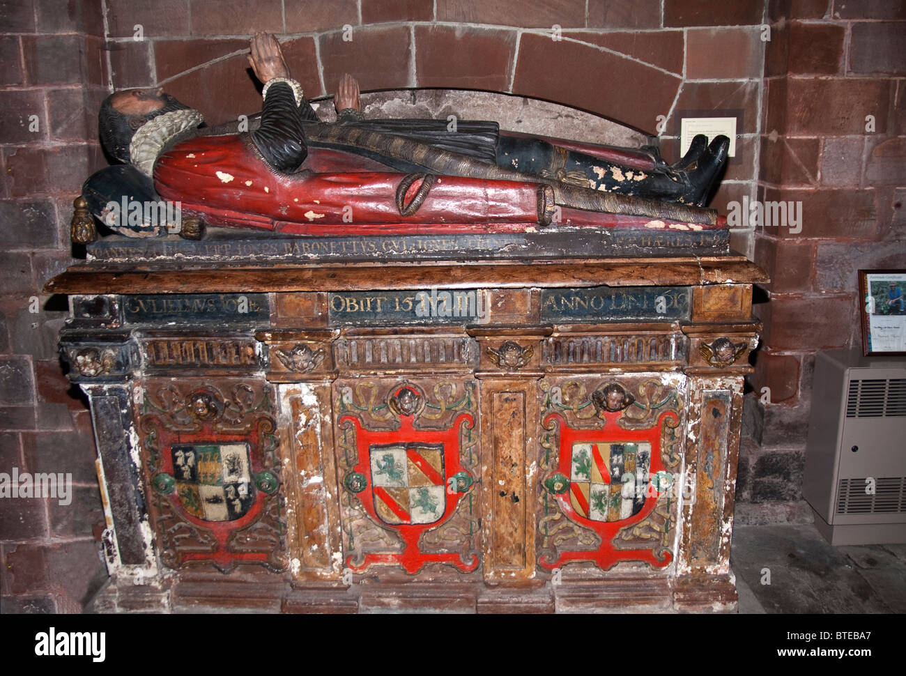 16th Century tomb inside Shrewsbury Abbey Stock Photo