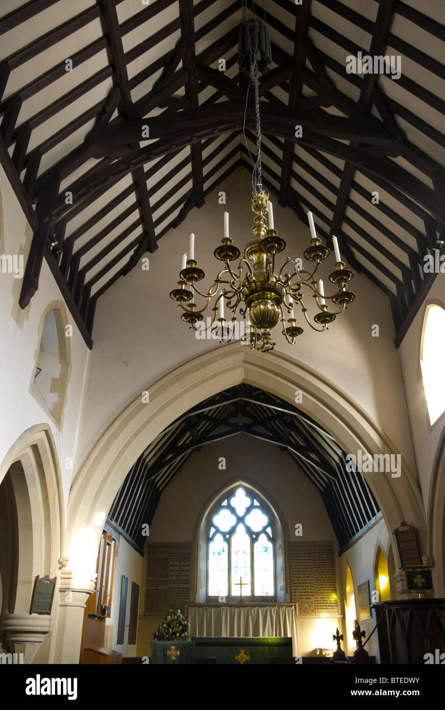 The Interior Of St Mary Magdalene Church Rusper West Sussex England Stock Photo
