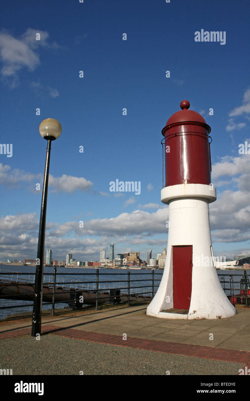 Lighthouse At Woodside Ferry Terminal, Birkenhead Stock Photo
