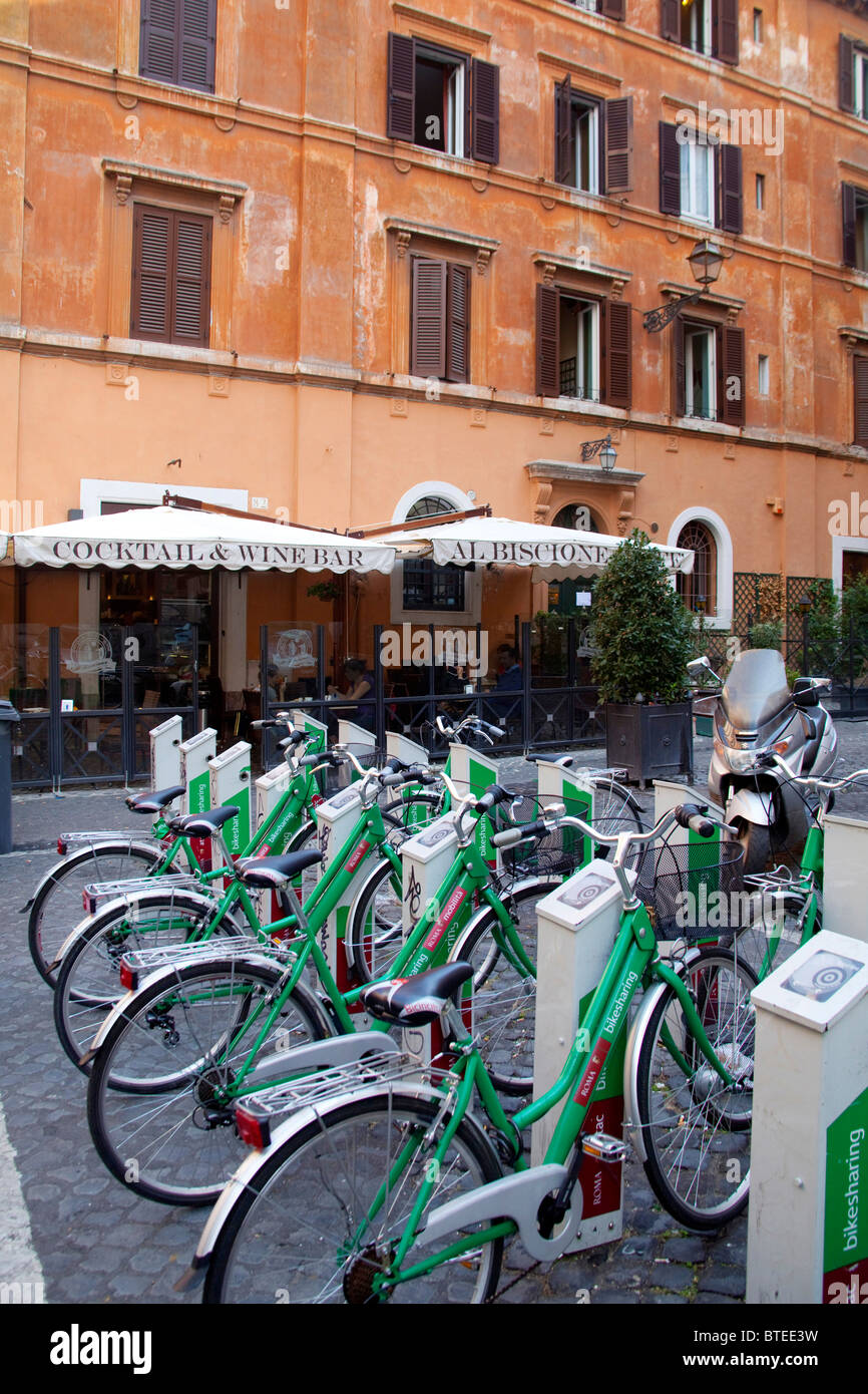 Bike sharing dock rack Rome Italy Stock Photo Alamy