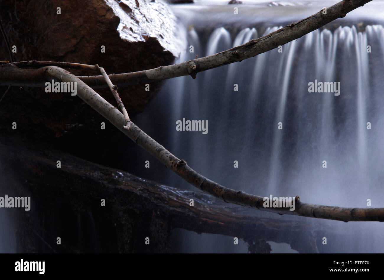 waterfall in forest in mountains Stock Photo - Alamy
