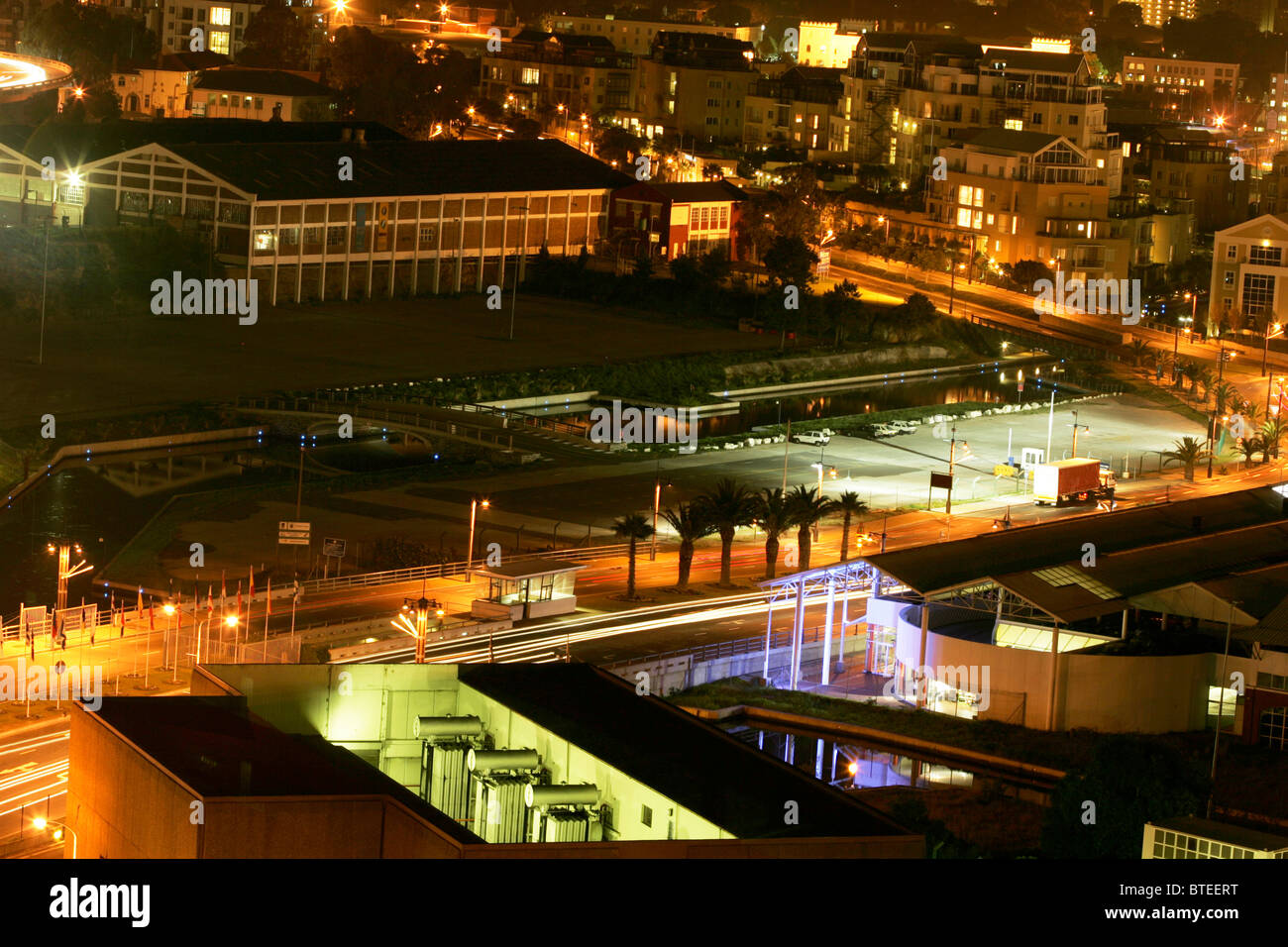 Aerial view of Cape town at night Stock Photo - Alamy