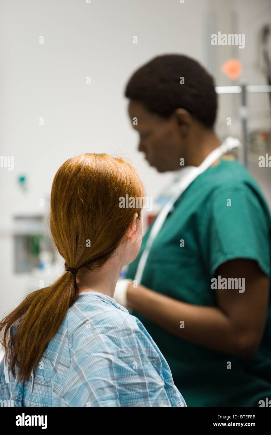 Patient preparing for medical exam Stock Photo Alamy