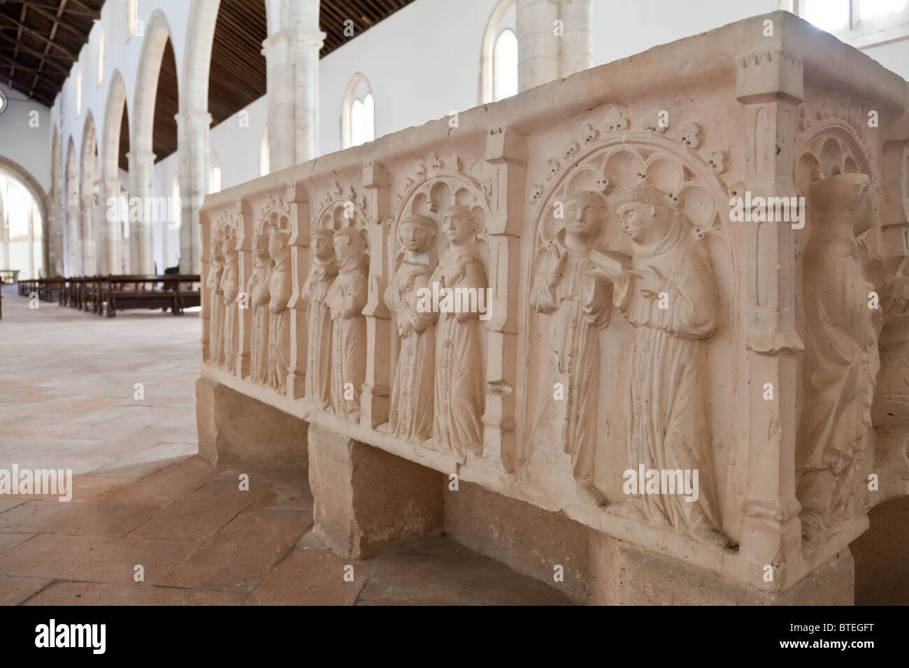 Santa Clara Church in the city of Santarém, Portugal. 13th century Mendicant Gothic Architecture. Stock Photo