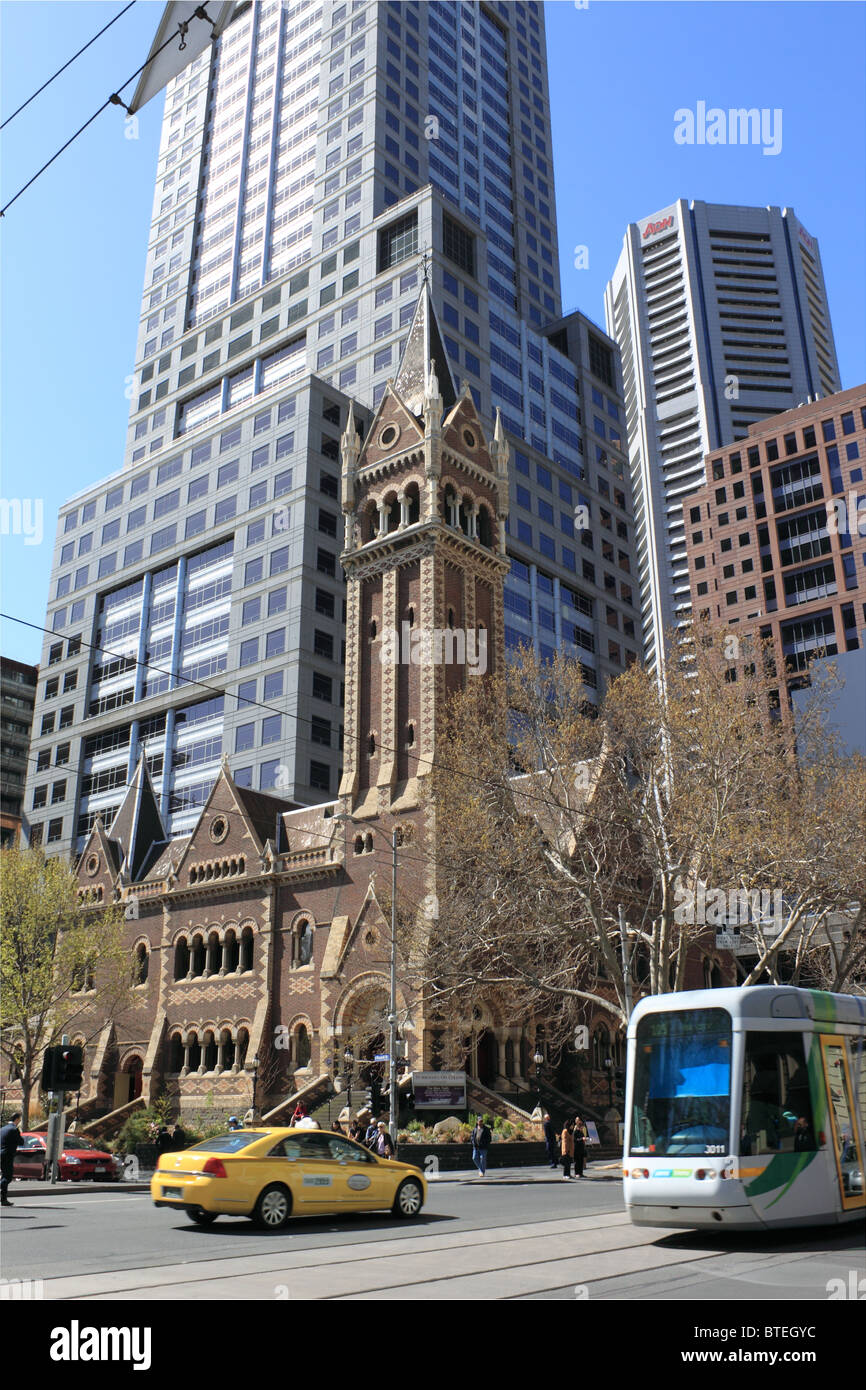 St Michael's Uniting Church, Collins Street, Central Business District, CBD, Melbourne, Victoria, Australia, Australasia Stock Photo