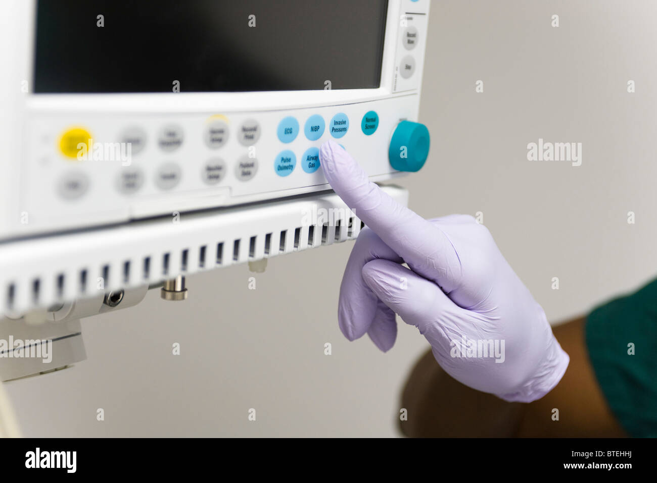 Medical treatment has been advanced through the use of sophisticated computer technology Stock Photo