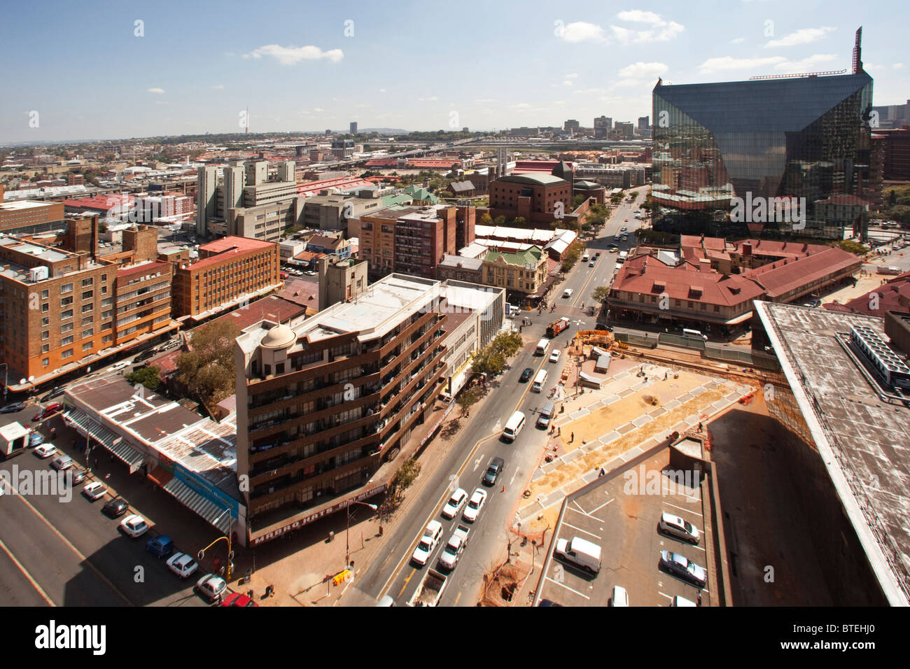 View of Johannesburg looking North West. Stock Photo