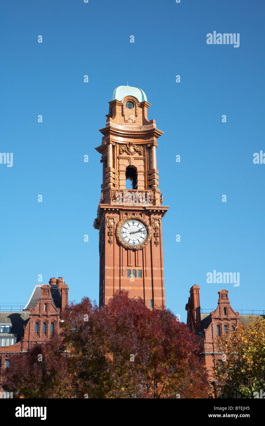 Palace hotel clock tower in Manchester UK Stock Photo